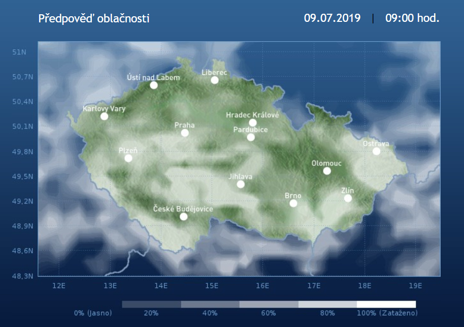 Maximální teploty se v úterý budou pohybovat kolem 20 °C