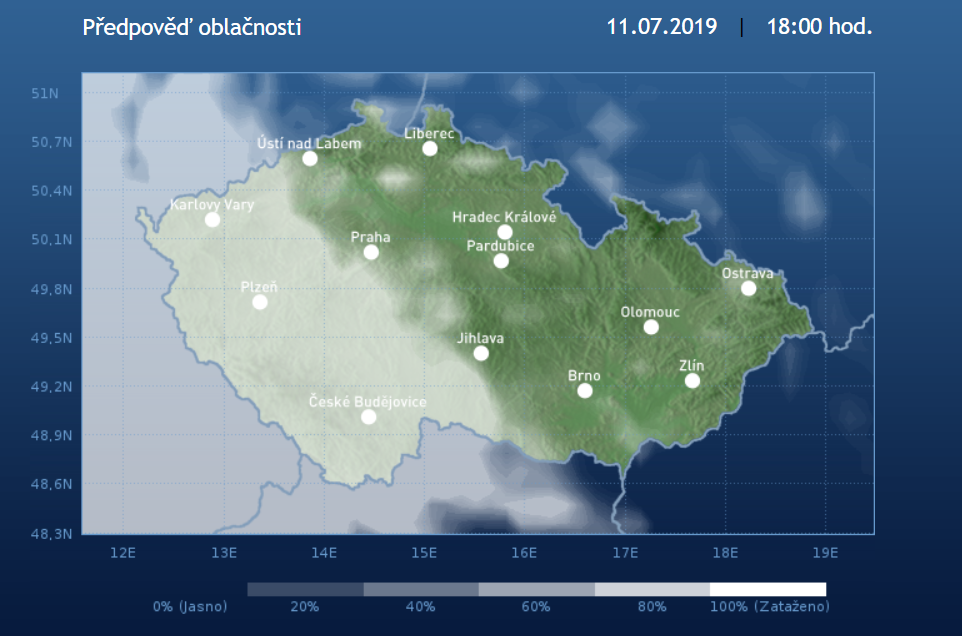 Ve čtvrtek začne přibývat oblačnosti i srážek