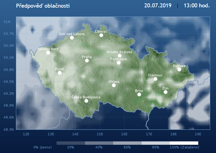 Sobotní teploty budou až tropické, přibude ale oblačnosti