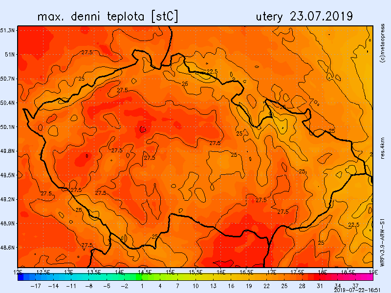 Úterní teploty se přiblíží k 30 °C, jen na severovýchodě ČR bude chladněji