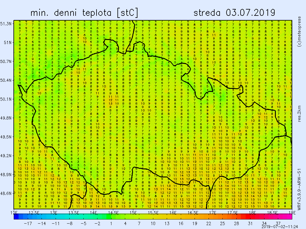 V noci na středu budou minimální teploty klesat i pod 10 °C