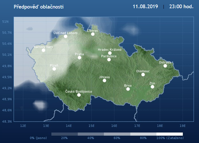 V neděli bude jasno, večer ale začne oblačnosti přibývat