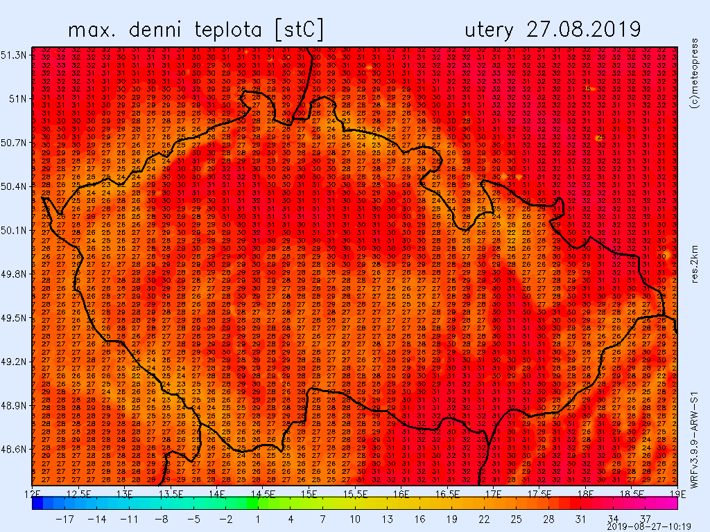 Ve středu budou teploty dosahovat až 32 °C