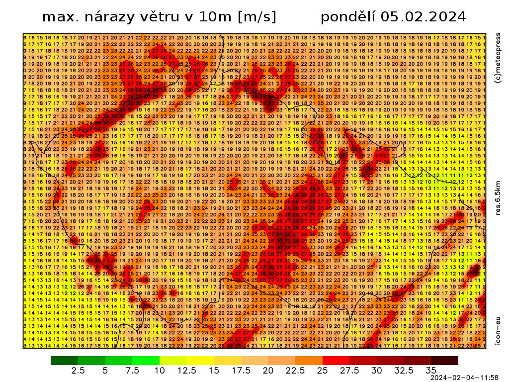 V pondělí srážky hlavně na severovýchodě a velmi silný vítr.